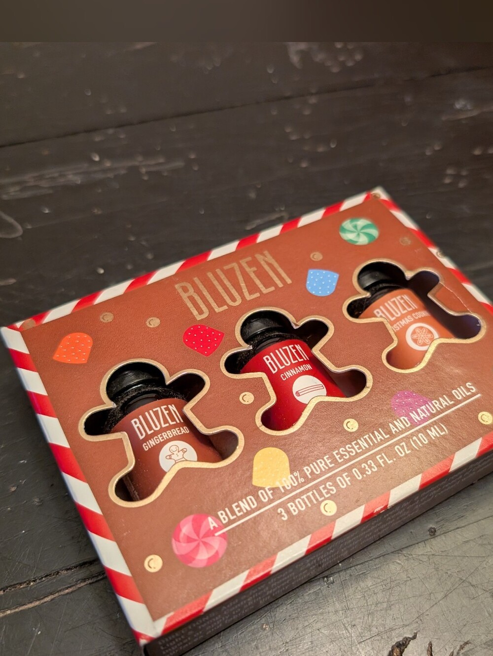 BluZen Gingerbread Holiday Essential Oils 3-Pack Set Festive Gifts New Christmas